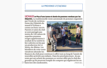 Notre vente de pomme dans La Provence